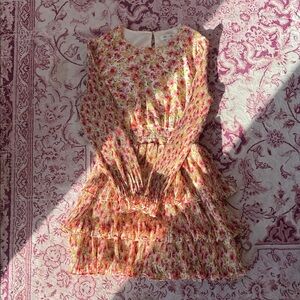 She + Sky Floral Mini Dress in Pink and Yellow